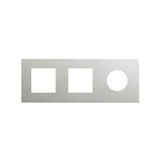 Cadre minimum Simon 270 avec 3 éléments 1 prise + 2 modules aluminium