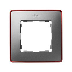 Marco para 1 elemento aluminio frío base rojo Simon 82 Detail Select