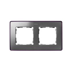 Moldura para 2 elementos base alumínio frio roxo Simon 82 Detail Select