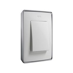 Rahmen für 2 Elemente weiße Aluminiumbasis Simon 82 Detail Select