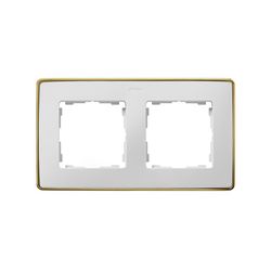 Marco para 2 elementos blanco base oro Simon 82 Detail Select
