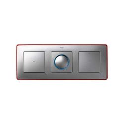 Rahmen für 3 Elemente kalte Aluminium rote Basis Simon 82 Detail Select