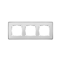 Marco para 3 elementos blanco base cromo Simon 82 Detail Select