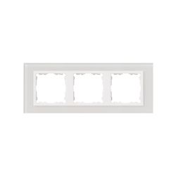 Moldura para 3 elementos interior branco vidro branco Simon 82 Nature