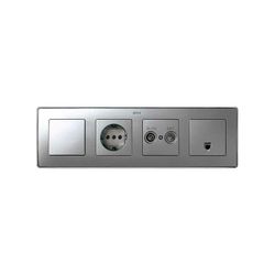 Rahmen für 4 Elemente kalte Aluminiumchrombasis Simon 82 Detail Select