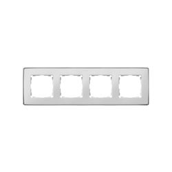 Marco para 4 elementos blanco base cromo Simon 82 Detail Select
