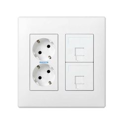 Estrutura para parede encastrada e estantes para 2 elementos duplos branco Simon 500 Cima