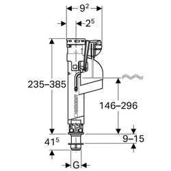 Geberit 360 series mecanismo de junção de latão de conexão inferior de 3/8 "
