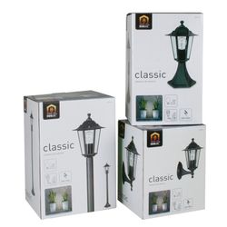 Halbe Außenwandleuchte E27 60W schwarz Classic Duolec