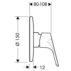 Misturador monocomando para chuveiro Hansgrohe com alavanca