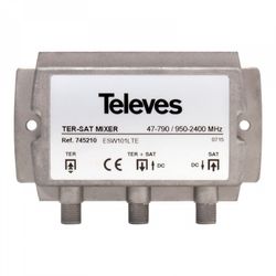 Mezclador de señal terrestre y satélite 2 entradas: MATV-FI Televés