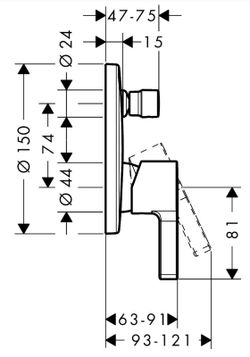 Metris Chrom eingebauter Einhebel-Bademischer