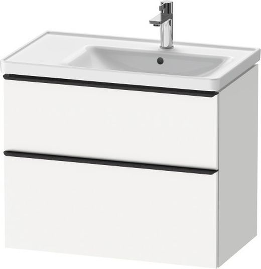 Meuble bas suspendu avec vasque D-Neo à droite et vasque asymétrique 800 mm