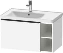 Mueble bajo suspendido D-Neo y lavabo asimétrico con seno a la izquierda