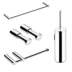 Pack accesorios de baño para pared Cosmic Logic inox brillo