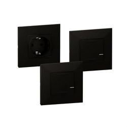 Pack Extension Valena negro encendido conmutado a distancia Legrand