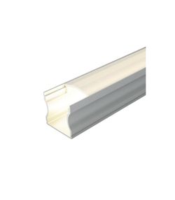 Profilo in alluminio silver superficie 17x15x2000mm con diffusore opalino