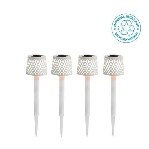 Pica solar para jardín Gretita (4 uds) - Color Blanco