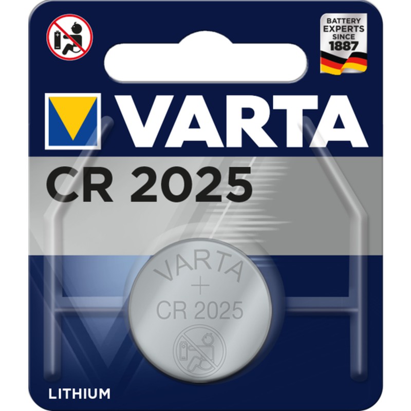 Pila botón CR2025 3V litio (Blíster 1u) Varta