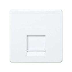 Placa de voz y datos con guardapolvo para 1 conector blanco Simon 27 Play