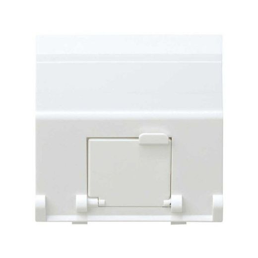Placa de voz e dados inclinada com tampa protetora contra poeira para 1 conector Simon 27 Play branco