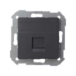 Placa de voz y datos plana para RJ45 negro mate Simon 82 Concept