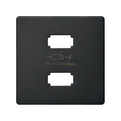 Placa para cargador USB negro mate Simon 82 Concept