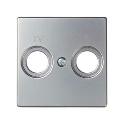 Placa para tomas de R-TV aluminio Simon 82