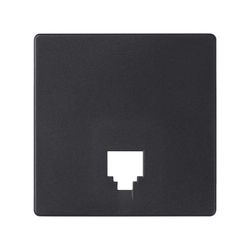 Placa para tomas telefónicas RJ11 y RJ12 negro mate Simon 82 Concept