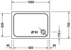 Piatto doccia rettangolare Duravit D-Code