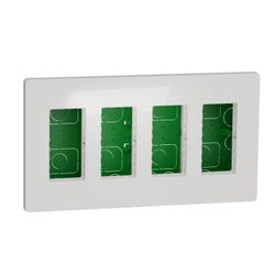 Puesto de trabajo 4 columnas empotrar polar New Unica system + Schneider electric