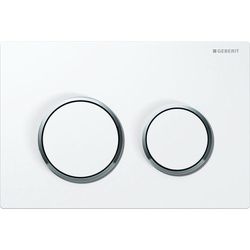 Pulsador Geberit Omega20, para doble descarga blanco cromado brillante
