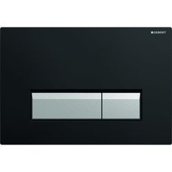 Pulsador Geberit Sigma 40, para doble descarga negro aluminio cepillo