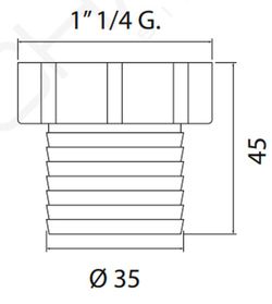 Racor reductor de plástico adaptable 1″ 1/4 G