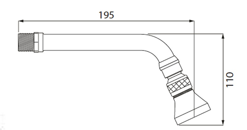 Rociador orientable con brazo de ducha de 160 mm — Rehabilitaweb