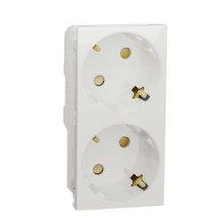 Schuko doble RAPTOR blanco Schneider electric