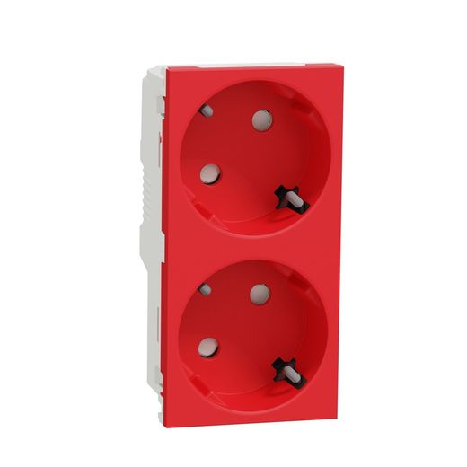 Schuko double Raptor rouge Schneider électrique