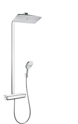 Set de ducha con termostato ducha Showerpipe Raindance 360 blanco/cromo Hansgrohe