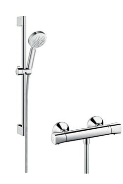 Set de ducha con termostato Ecostat y barra de ducha Hansgrohe