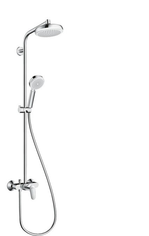 Set de ducha Showerpipe con ShowerTablet blanco/cromo Hansgrohe
