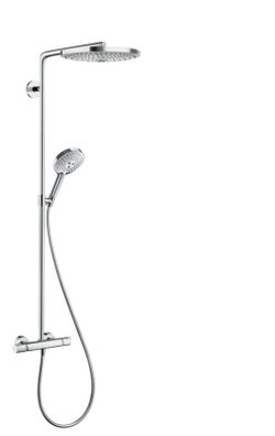 Set de ducha Showerpipe 300 con termostato blanco/cromo Hansgrohe