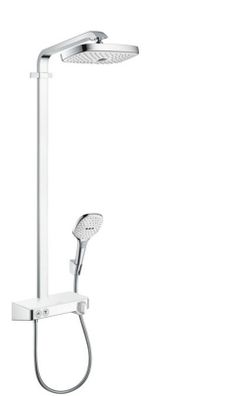 Set de ducha Showerpipe con ShowerTablet blanco/cromo Hansgrohe