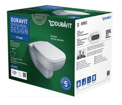 Set inodoro suspendido y asiento con tapa Duravit D-Code Rimless