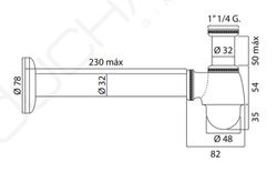 Sifone per bottiglia bidet in ottone Duchaflex