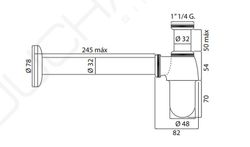 Sifón botella de lavabo en latón de Duchaflex