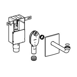 Geberit eingebauter Siphon für Spülen mit Montagebox und Zierdurchmesser 50mm Alpinweiß