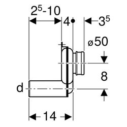 Sifão para mictório saída horizontal Geberit
