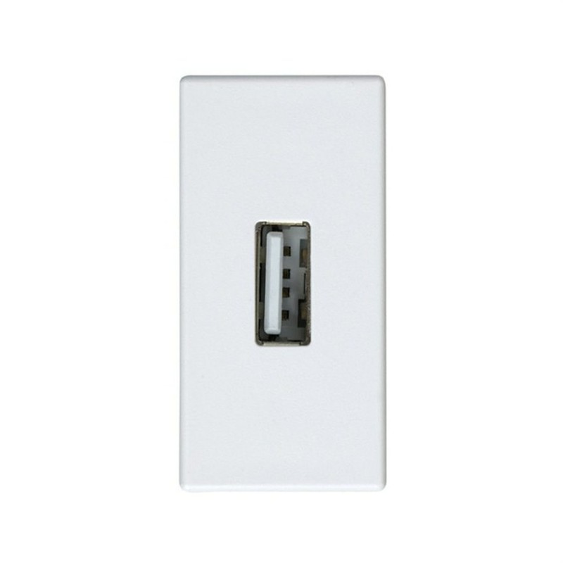 Conector USB 2.0 de medio elemento blanco Simon 27 Play — Rehabilitaweb
