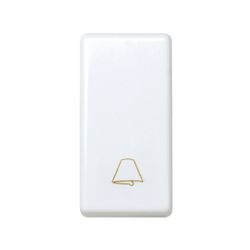 Bouton poussoir Simon 27 Play avec cloche gravée 10 A 250V ~ demi-élément et système de pivotement rapide blanc