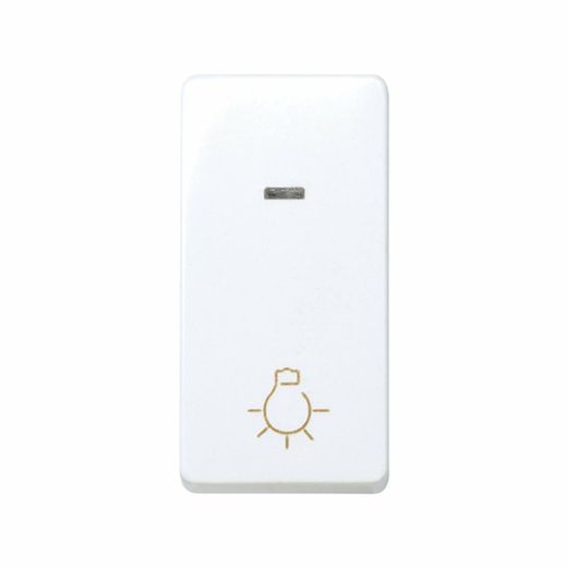 Simon 27 Play Botão de pressão com luz de gravação 10 A 250V ~ meio elemento, luminoso embutido e branco rápido